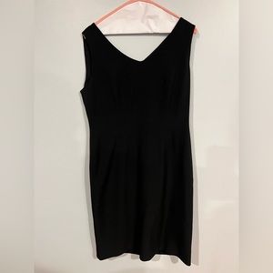 Black Anne Klein Sleeveless V Neck Dress